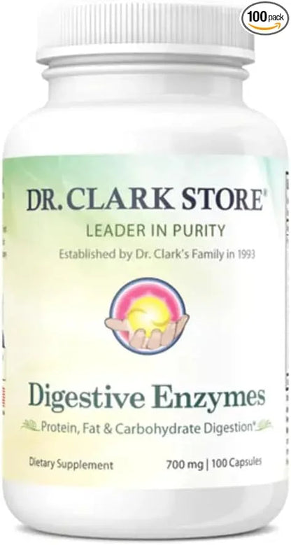 Dr. Clark Digestive Enzymes Supplement, 700mg, 100 Gelatin