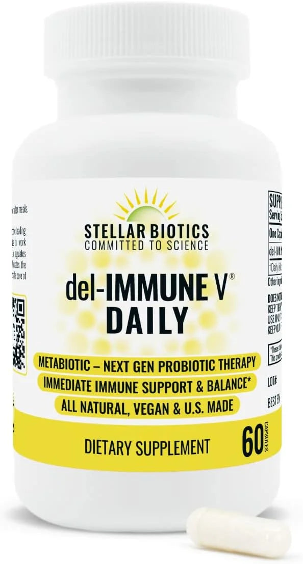 Del-Immune V Daily by Stellar Biotics, All-Natural Immune Support & Gut Health, Immediate Care, Metabiotic: NextGen Probio...