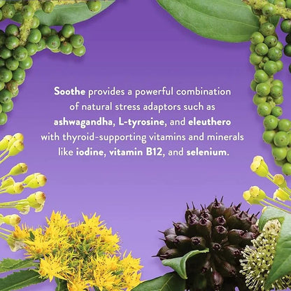 Soothe Hormone Balance for Women + Thyroid Support for Women (3-Pack) | Cortisol Manager, Mood Support, & Metabolism Boost...