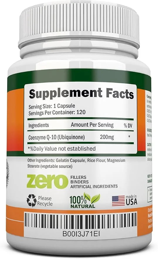 CoQ10 200mg (Double Strength), 120 Capsules Q10 - CoQ10 Ubiquinone 4 Month