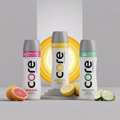 CORE Hydration+ Vibrance, Pink Grapefruit Extract Nutrient Enhanced Water with Vitamin C, Biotin and Zinc, 23.9 Fl Oz Bott...