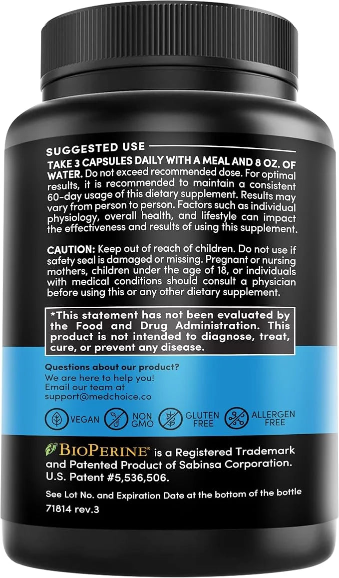11-in-1 Nootropic Brain Supplements for Memory, Focus and Brain Support with Ginkgo Biloba, L Theanine, Bioperine, Alpha G...
