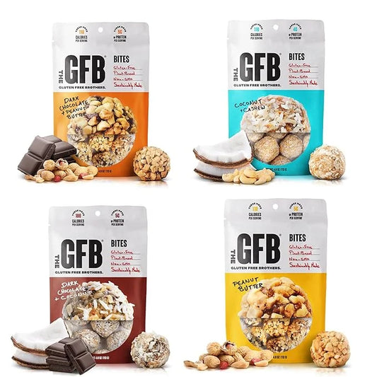 The GFB Variety Pack Protein Bites - Gluten Free, Plant Based, Non GMO, Sustainably Made – Ridiculously Tasty, Healthy, Ve...