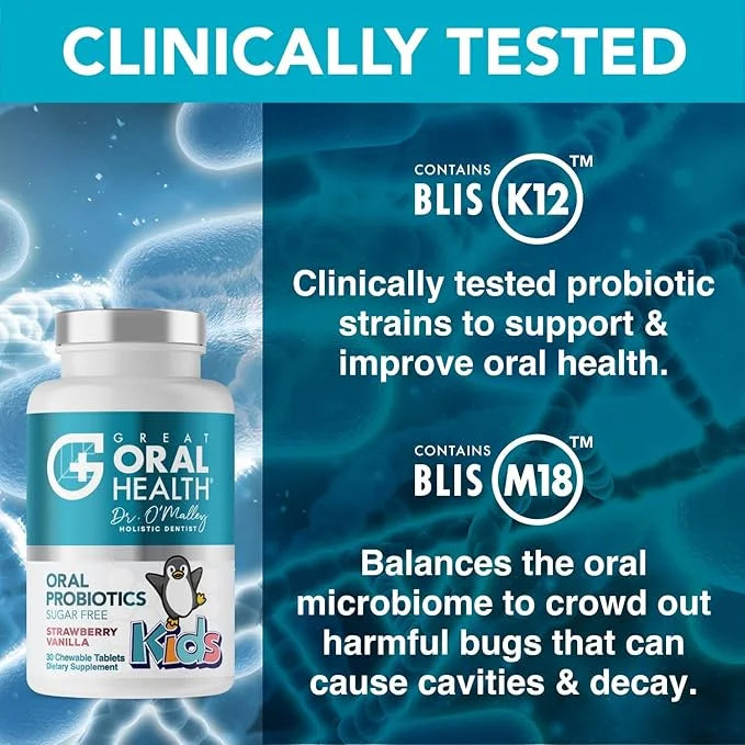Childrens Oral Probiotics – Oral Care Probiotic for Kids Cavity Prevention & Bad Breath Treatment Supplement w/BLIS K12 M1...