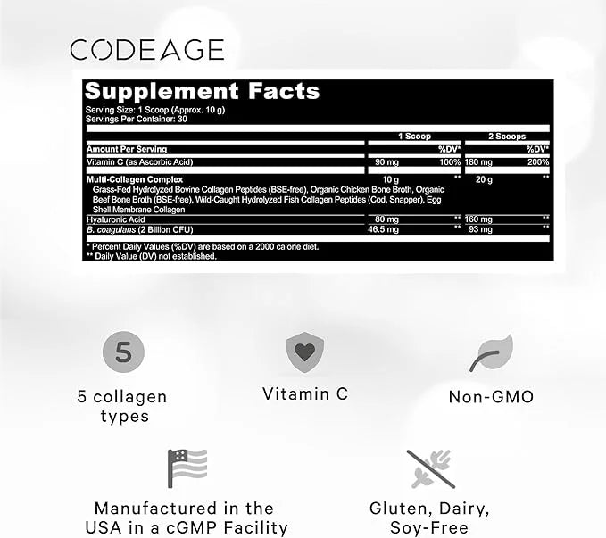 Codeage Multi Collagen Peptides + Probiotics 10.58oz