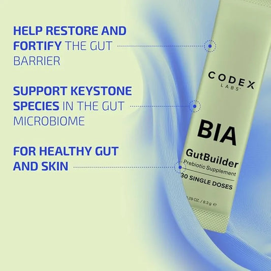 Codex Labs BIA GutBuilder – Supports Gut Health & Immunity - Fortifies Gut Microbiome & Skin Barrier with Prebiotics & Sup...