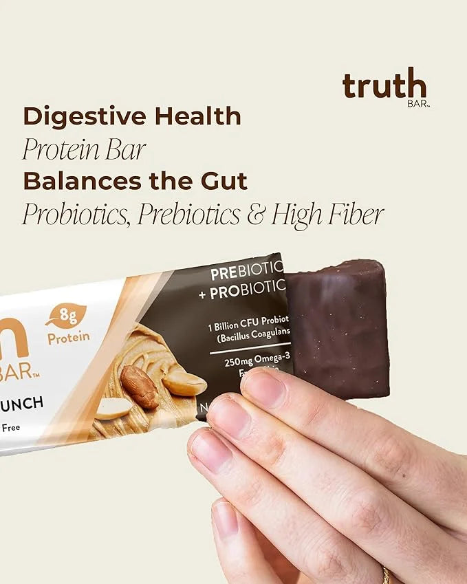 Truth Bar Prebiotic & Probiotic Keto Snack Vegan Bars with Omega-3's - Synbiotic High Fiber Snacks - Low Sugar, Kosher, Gl...