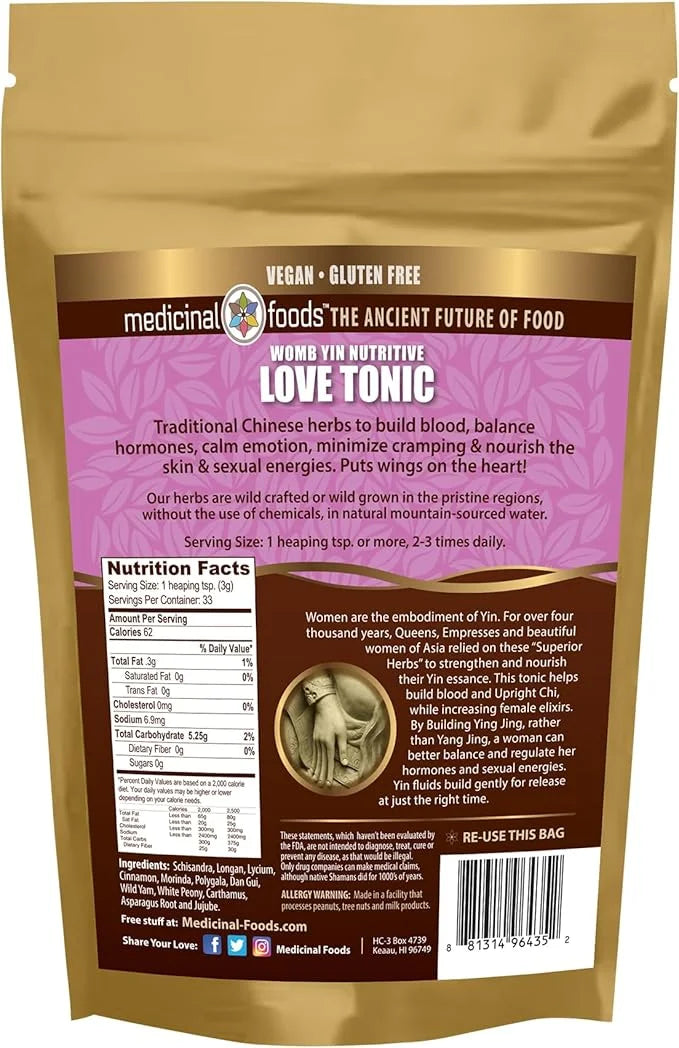 Medicinal Foods Love Tonic Hormonal Balance for Women | 12 Powerful Chinese Herbs Including Schisandra, White Peony & Long...