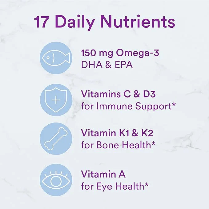 SmartyPants Fiber Supplement & Multivitamin D3, C, B12, B6, B6, Vitamin 3 Fish 180 Count (30 Day