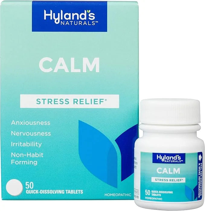 Hyland's Calm Tablets, Stress Relief Supplement, Natural Relief Of Anxiousness, Nervousness, And Irritability, 50 Count (P...