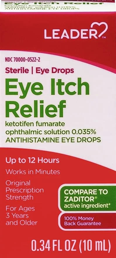 LEADER Sterile Eye Drops for Eye 0.035%, Works 12 Hours, 0.34 oz