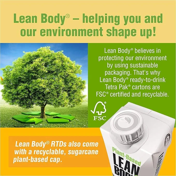 Lean Body Ready-to-Drink, Plant-Based Vegan Chocolate 30g Protein, 12)