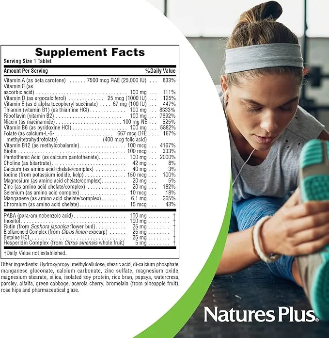 NaturesPlus Ultra I Multivitamin Iron Free, 90 Vegetarian 90 Servings