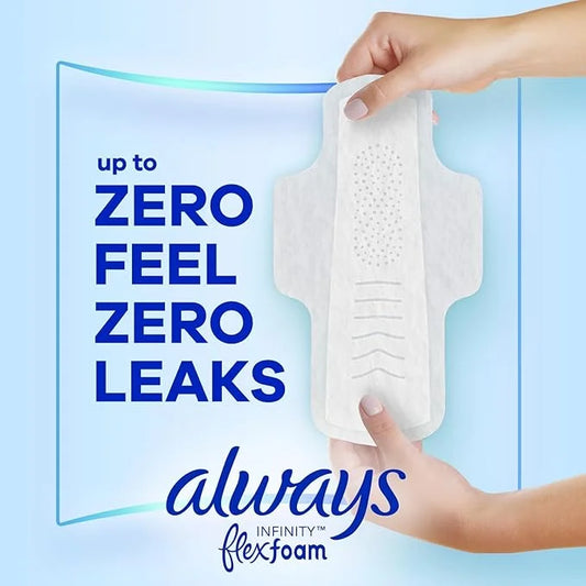 Always Infinity Feminine Pads for Women, 2 Regular, 46ct