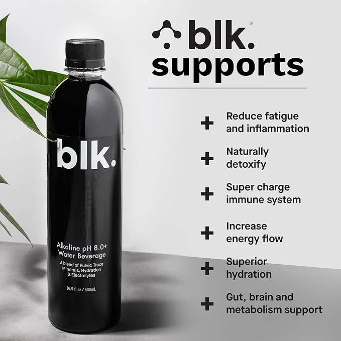 12ct Natural Mineral Alkaline Water 16.9oz and 1ct Concentrated blk. Drops and Bioavailable Fulvic & Humic Acid Over 77 Tr...