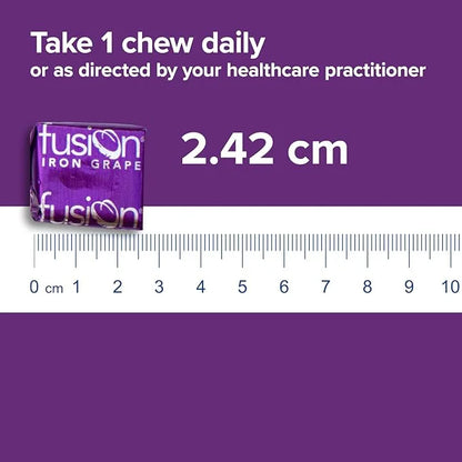 Iron Supplement for Women and Men, Grape Flavored Iron Soft Chew Plus Vitamin C for Iron Deficiency and Anemia, 2 Month Su...