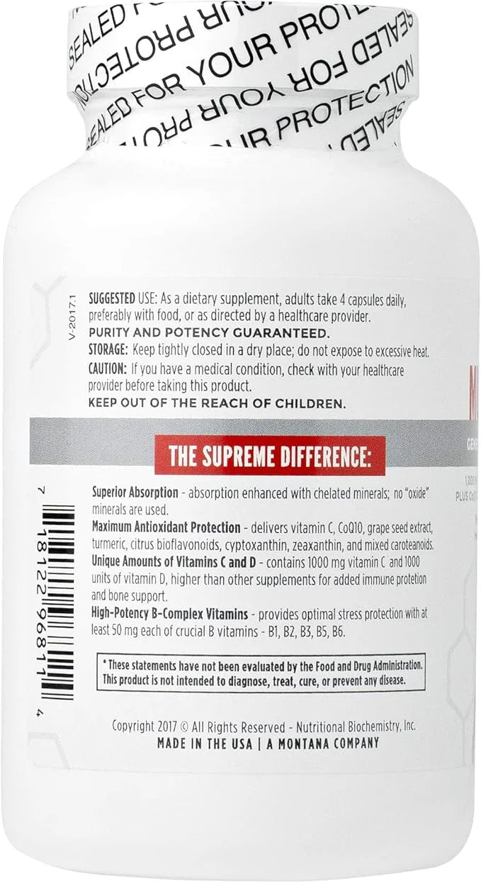 Supreme Daily Multivitamin with Vitamin A, B6, and B12 | 120ct Veggie