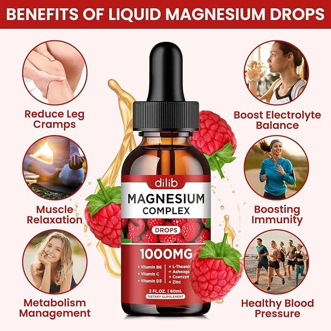 Triple Magnesium Complex Supplement, Magnesium Glycinate, 1000mg with CoQ10, Vitamin B6, C,