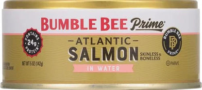 Bumble Bee Prime Atlantic Salmon, 5 oz Can - Premium Salmon - 24g Protein per Serving - Gluten Free & Kosher (Pack of 3) -...