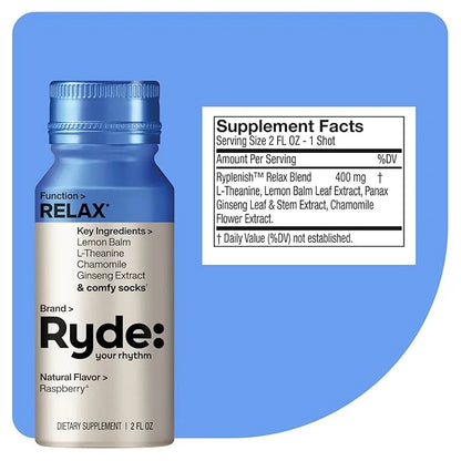 Ryde: Relax Shot 0 Calories, 0 Sugar 2 FL (8 Pack)