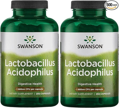 Swanson Lactobacillus Acidophilus 1 Billion (250 Capsules) 2 Pack
