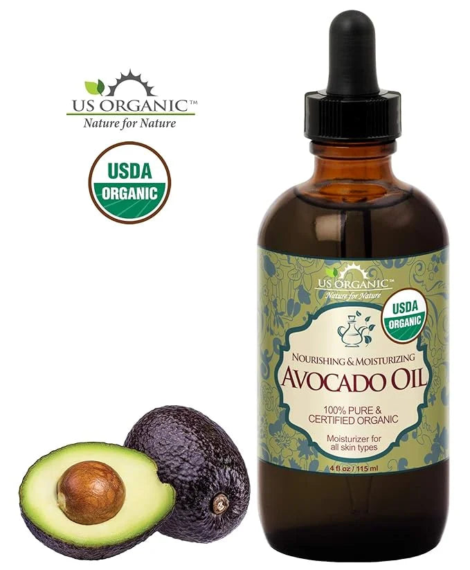 US Organic Avocado Oil Unrefined Virgin, USDA Certified Organic, 100% Pure & Natural, Cold Pressed, in Amber Glass Bottle ...