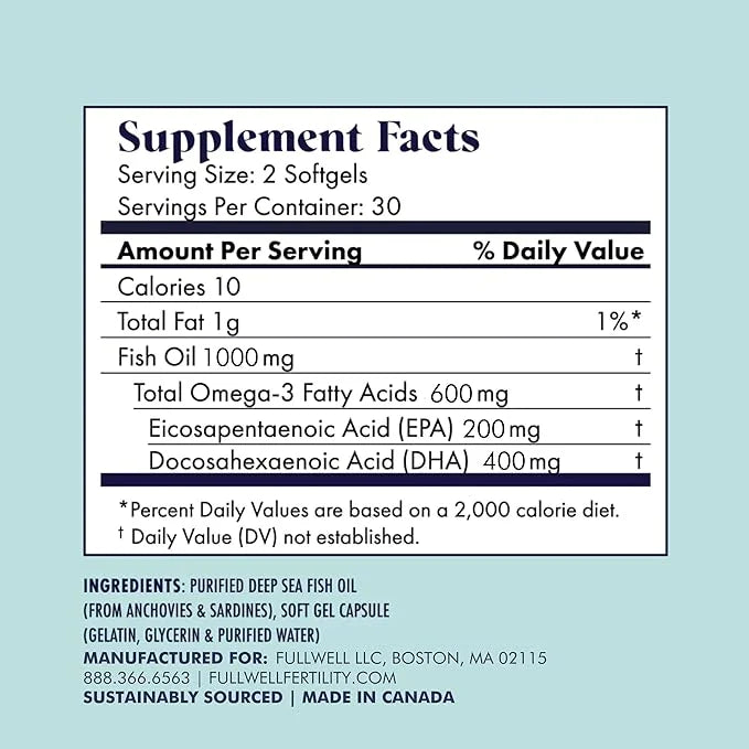Prenatal Vitamin Lemon + DHA 3 Fish 26+ Vital 3rd Party 30 Servings
