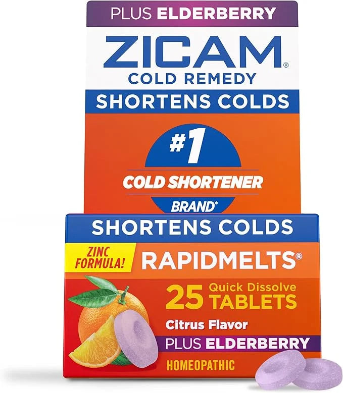 Zicam Cold Remedy Zinc RapidMelts, Elderberry 25 Count
