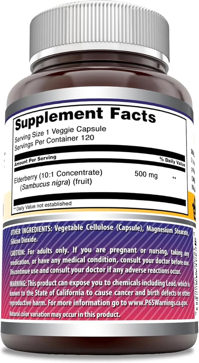 Amazing Formulas Elderberry 500mg 120 Veggie
