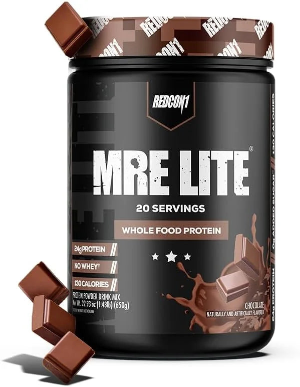 REDCON1 MRE Lite Whole Food Protein Powder, Chocolate - Low Carb & Whey Free Meal Replacement with Animal Protein Blends -...