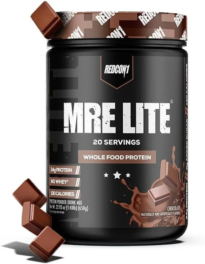 REDCON1 MRE Lite Whole Food Protein Powder, Chocolate - Low Carb & Whey Free Meal Replacement with Animal Protein Blends -...