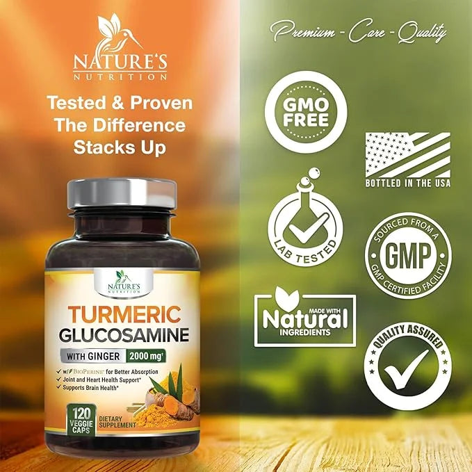 Turmeric Curcumin with BioPerine, Ginger & 95% Curcuminoids 2000mg Black 120 Capsules