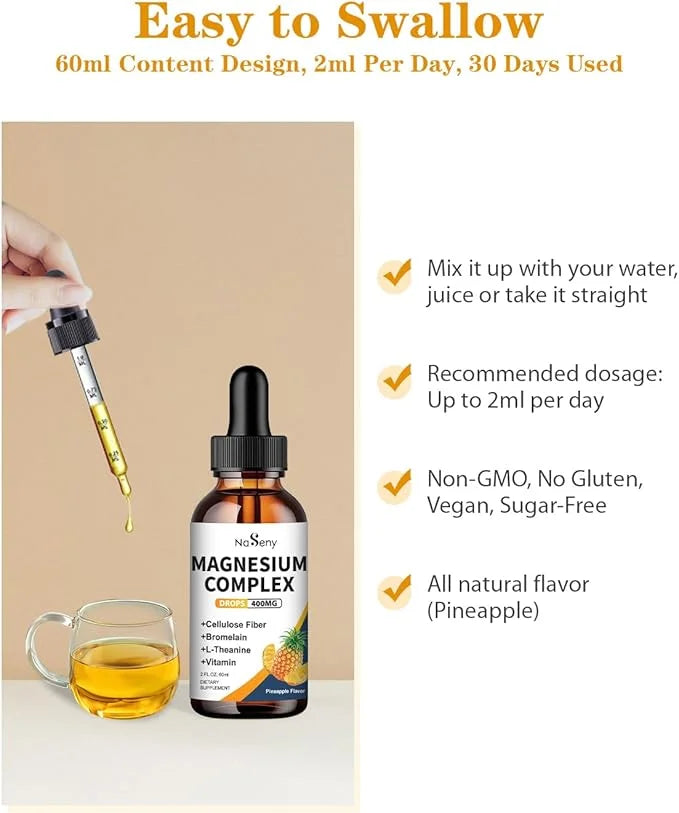 Liquid Magnesium Glycinate 400mg Magnesium (2 Fl Oz/1PCS)