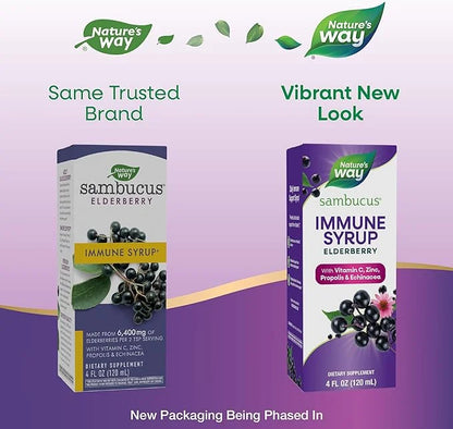 Nature's Way Sambucus Elderberry Immune Syrup, 4 Fl