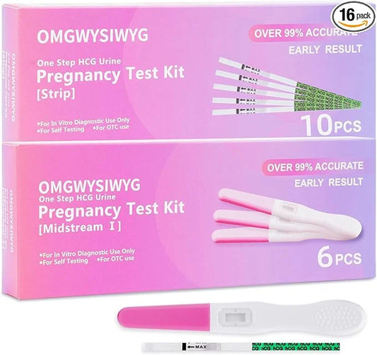 Early Detection Pregnancy Test Kits 16 Counts, x6, Hcg x10, Ultra 2 Ways Check(6+10 Counts)