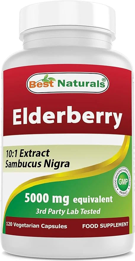 Best Naturals Elderberry Sambucus Nigra 5000mg 120 Veg