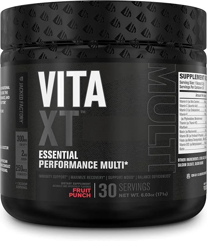 Jacked Factory Vita XT Performance Vitamin Powder KSM-66 Ashwagandha, B6, B12, B12, & 30Sv