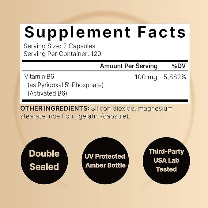 NatureBell P5P Vitamin B6 100mg Per 240 Capsules 5 Phosphate