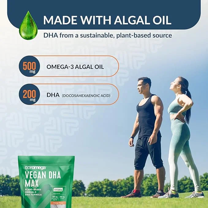 Coromega Vegan DHA, Plant-Based Omega-3 Algal 60 Ct