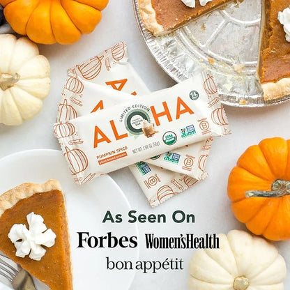 ALOHA Organic Plant Based Protein Bars - Pumpkin Spice, Vegan, Low Sugar, Gluten-Free, Low Carb, Non-GMO, No Stevia, No Er...