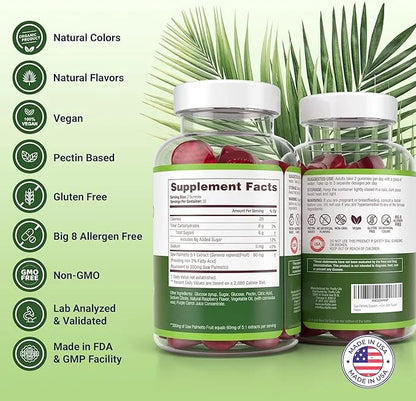 Vegan Saw Palmetto for Women & Men - Potent Saw Palmetto Extract, Prostate Supplements for Men, DHT Blocker for Womens Hai...