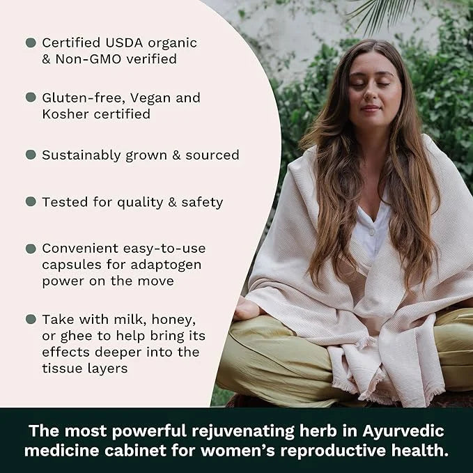 TRIBE ORGANICS Organic Shatavari Herbal Supplement - Hormonal Balance | Women’s Reproductive Health | Lactation | Immune &...
