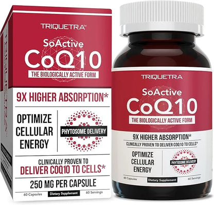 SoActive CoQ10® 250 mg: CoQ10 Phytosome 9X Higher (60 Capsules)