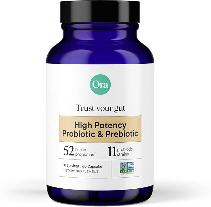 Ora Organic Probiotics with Prebiotics 52 Billion 11 Clinically 60 Capsules
