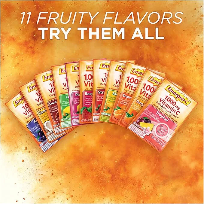 Emergen-C 1000mg Vitamin C Powder, with Antioxidants, B Vitamins and Electrolytes, Vitamin C Supplements for Immune Suppor...