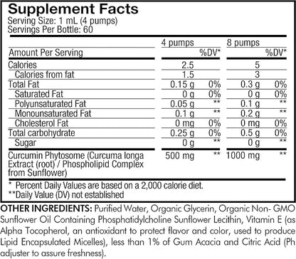 Codeage Liposomal Curcumin Phytosome Liquid Supplement, Turmeric Curcumin Vegan Liquid Drops, Plant-Based Curcuma Longa Dr...