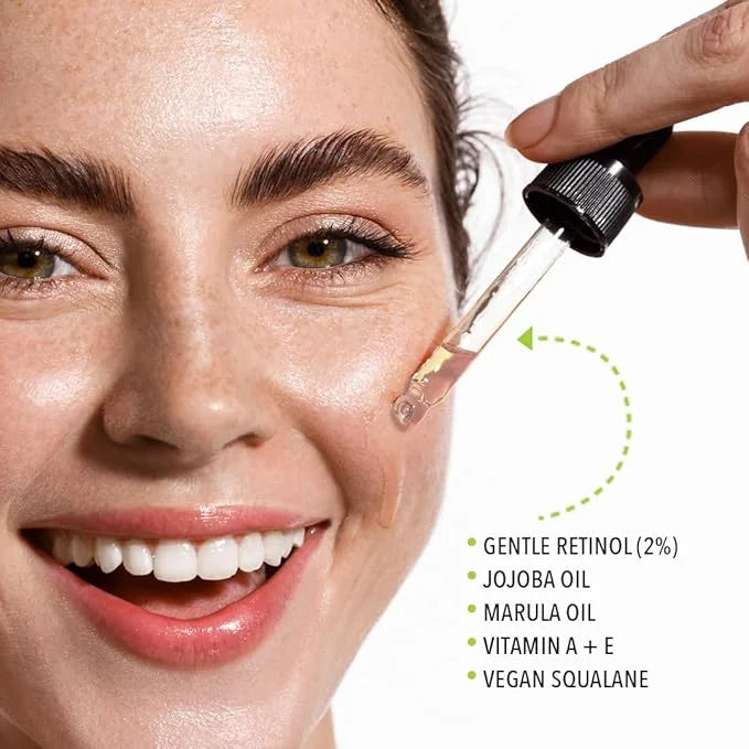 Retinol2 Facial Oil Serum with 2% Advanced Gentle Retinol, Vitamin A+E+F – Freshly Made Anti-Aging, Hydrating, and Firming...