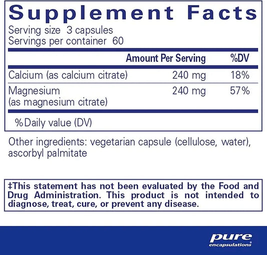 Pure Encapsulations Calcium Magnesium (Citrate) 240 g 240 g 180 Capsules