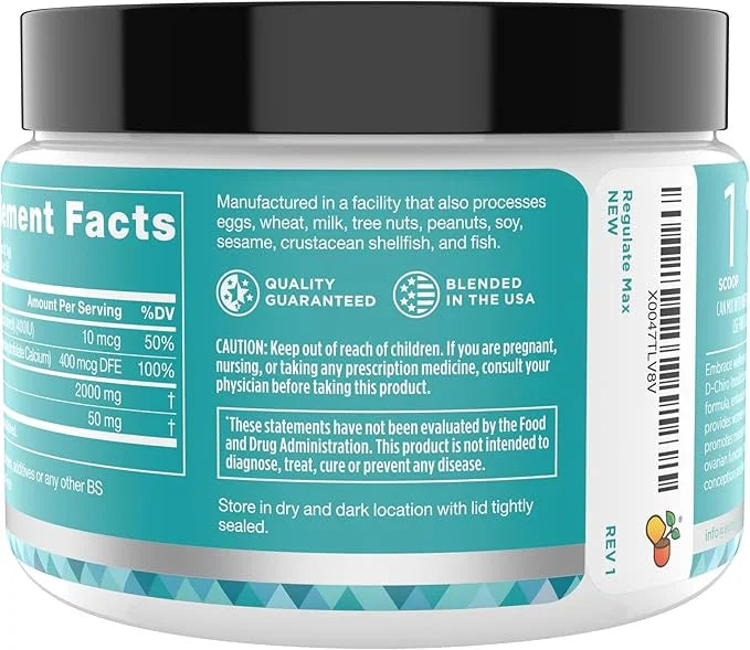 Eu Natural Regulate MAX Myo-Inositol & D-Chiro Inositol Supplement Powder for Women with Vitamin D & Folate PCOS Nutrition...