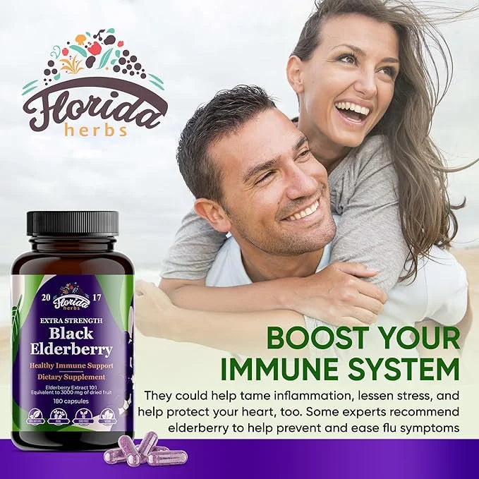 Black Elderberry Capsules 180 Count